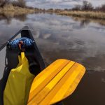 Picture of a canoe and paddle on the battle river